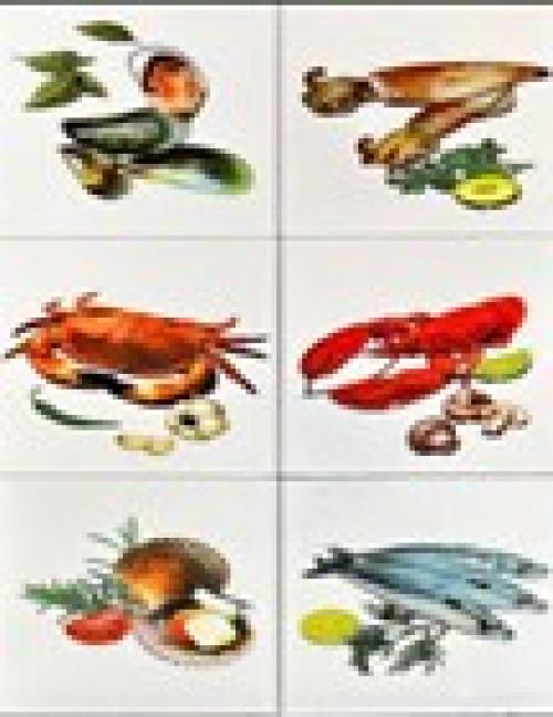 กระเบื้อง8x10 in. อาหารทะเล 5M/6P AL-111